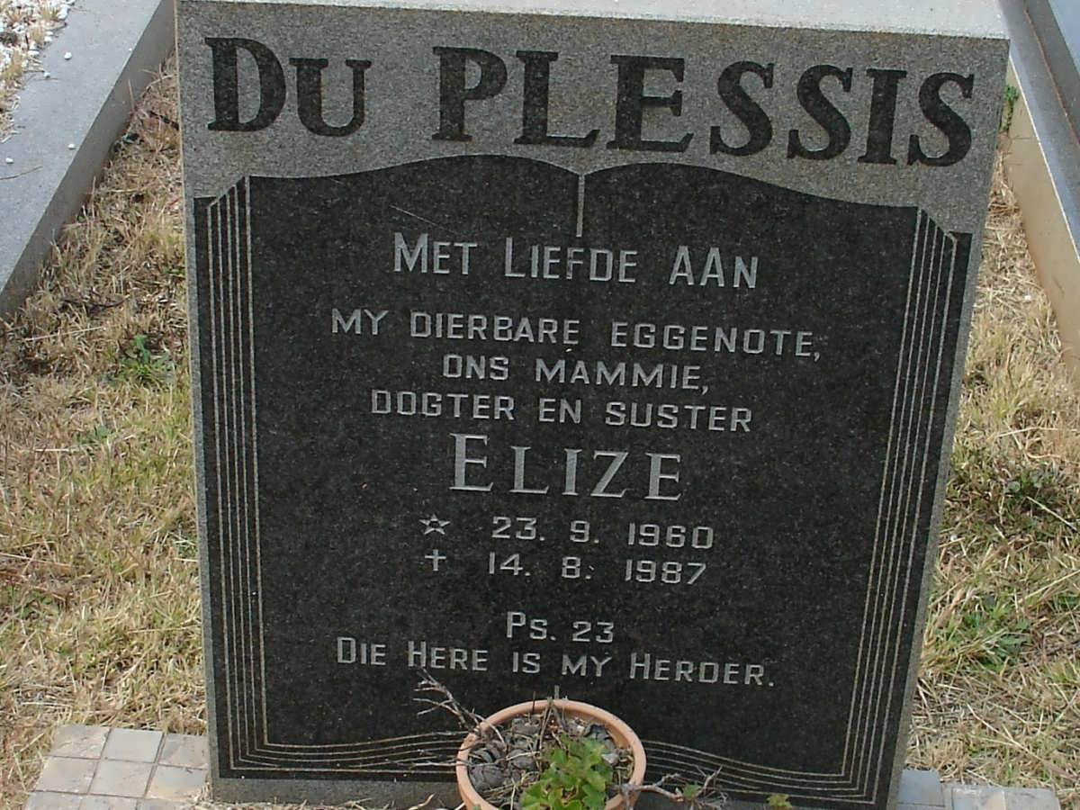 PLESSIS Elize, du 1960-1987
