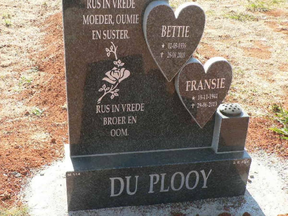 PLOOY Bettie, du 1935-2010 :: Fransie 1941-2013 