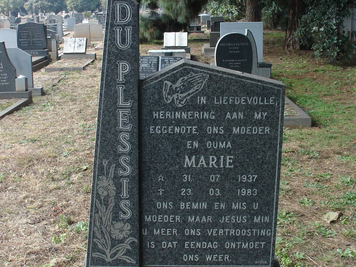 PLESSIS Marie, du 1937-1983