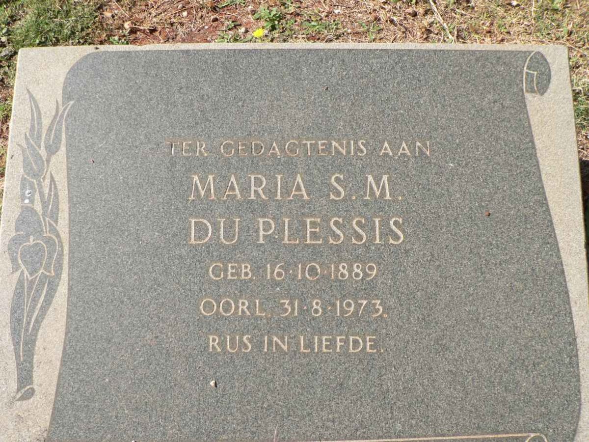 PLESSIS Maria S. M., du 1889-1973