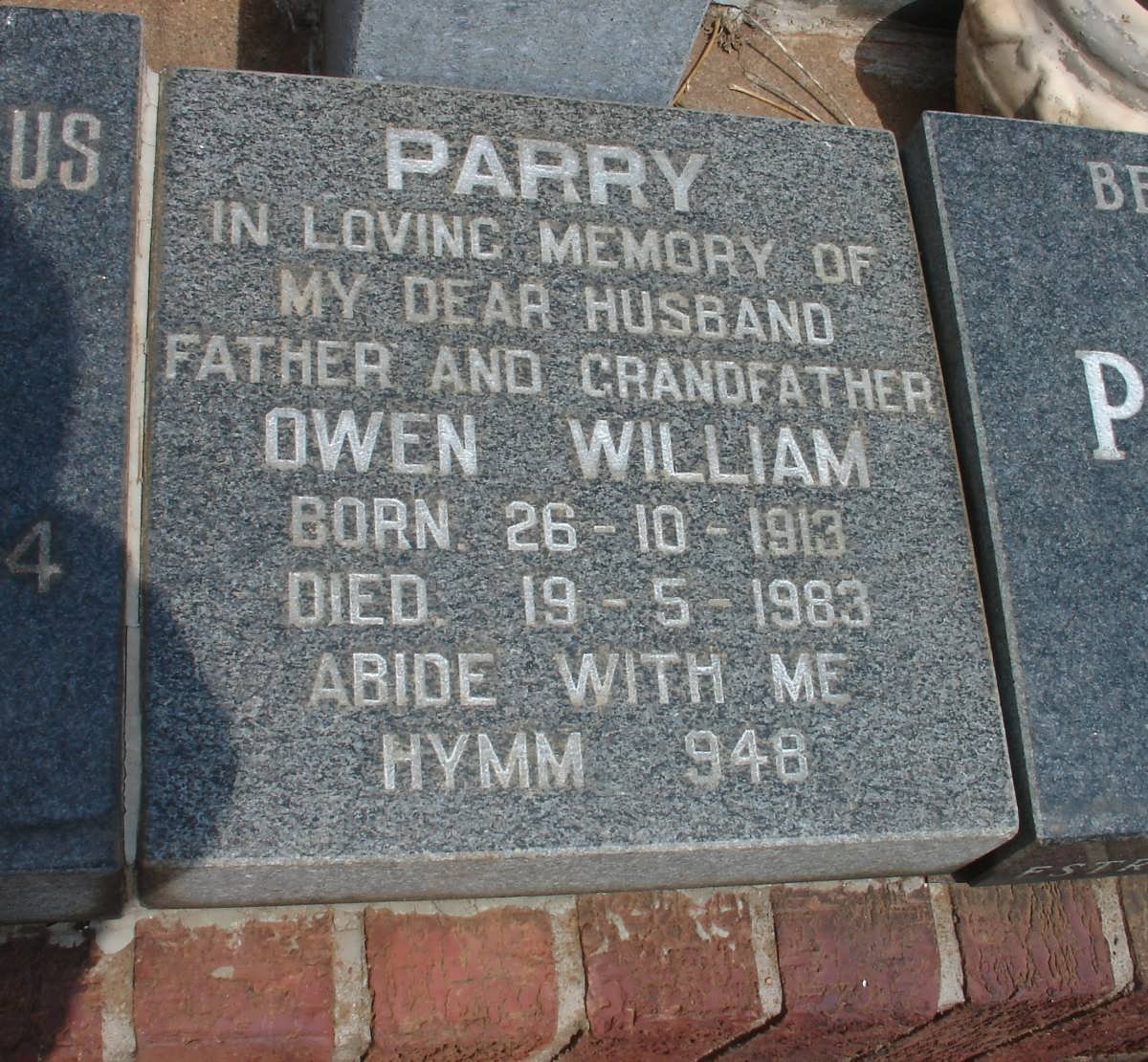 PARRY Owen William 1913-1983