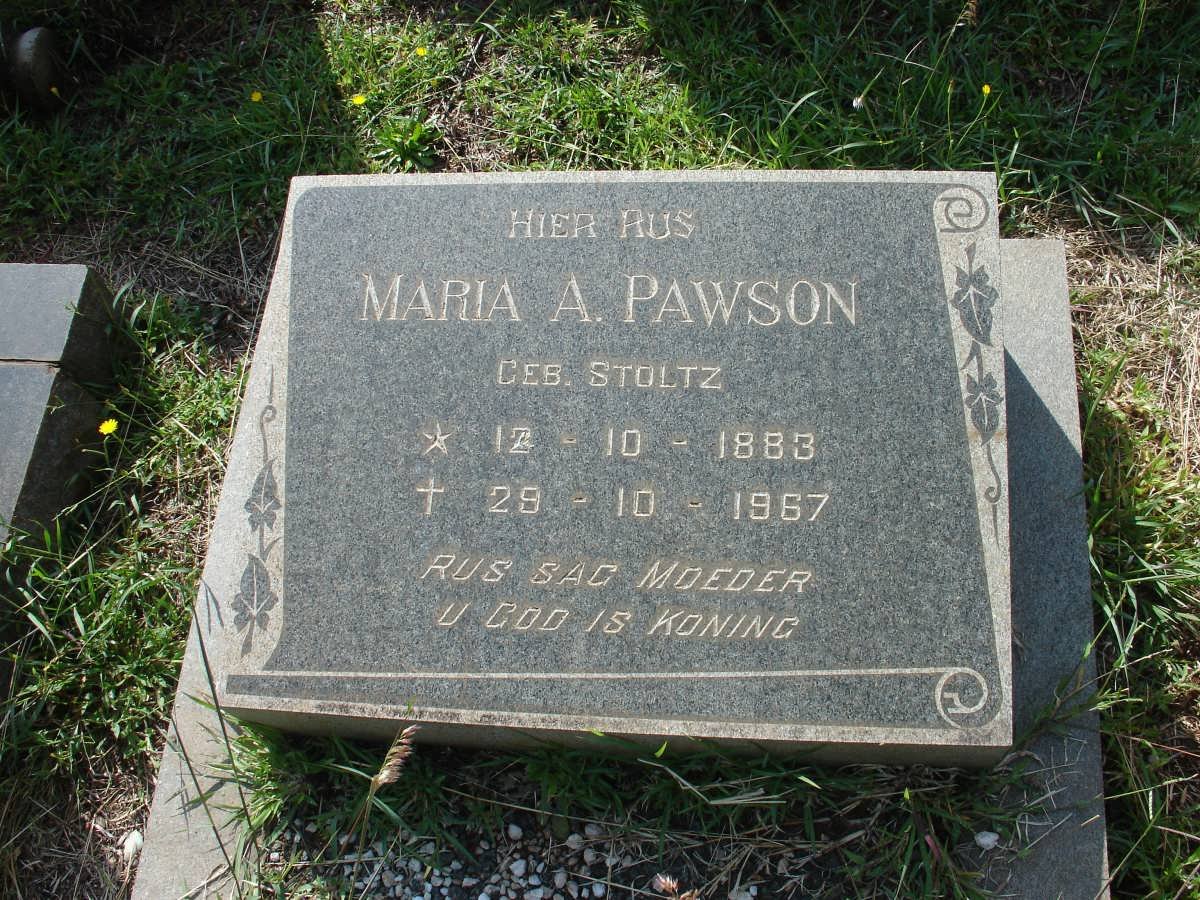 PAWSON Maria A. nee STOLTZ 1883-1967