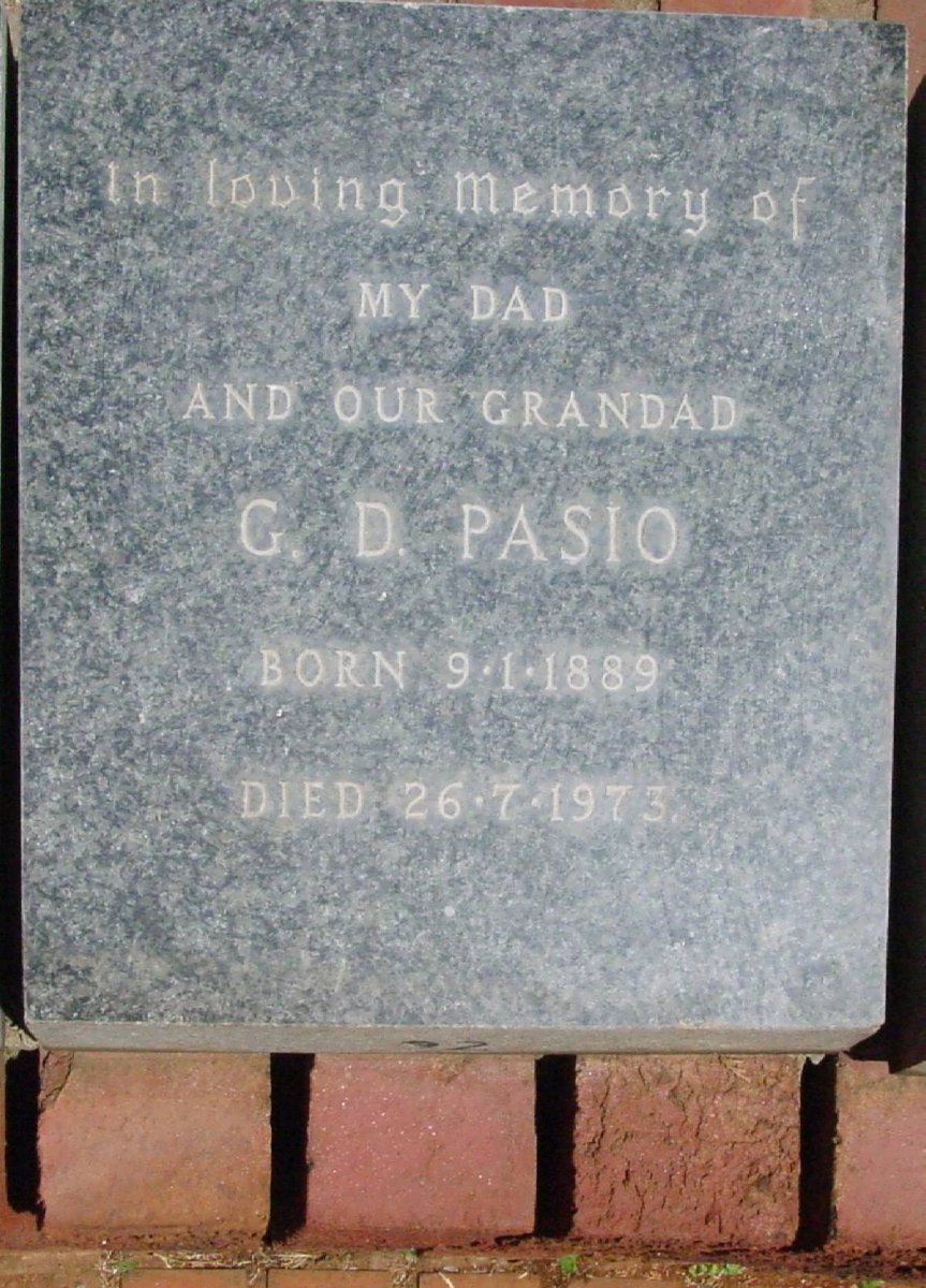 PASIO G.D. 1889-1973