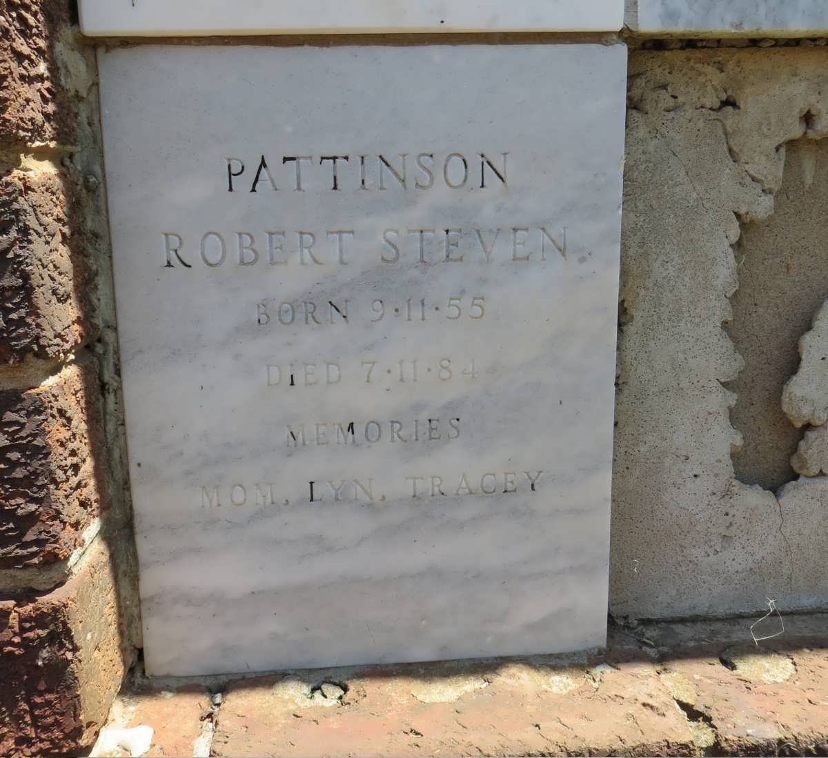 PATTINSON Robert Steven 1955-1984