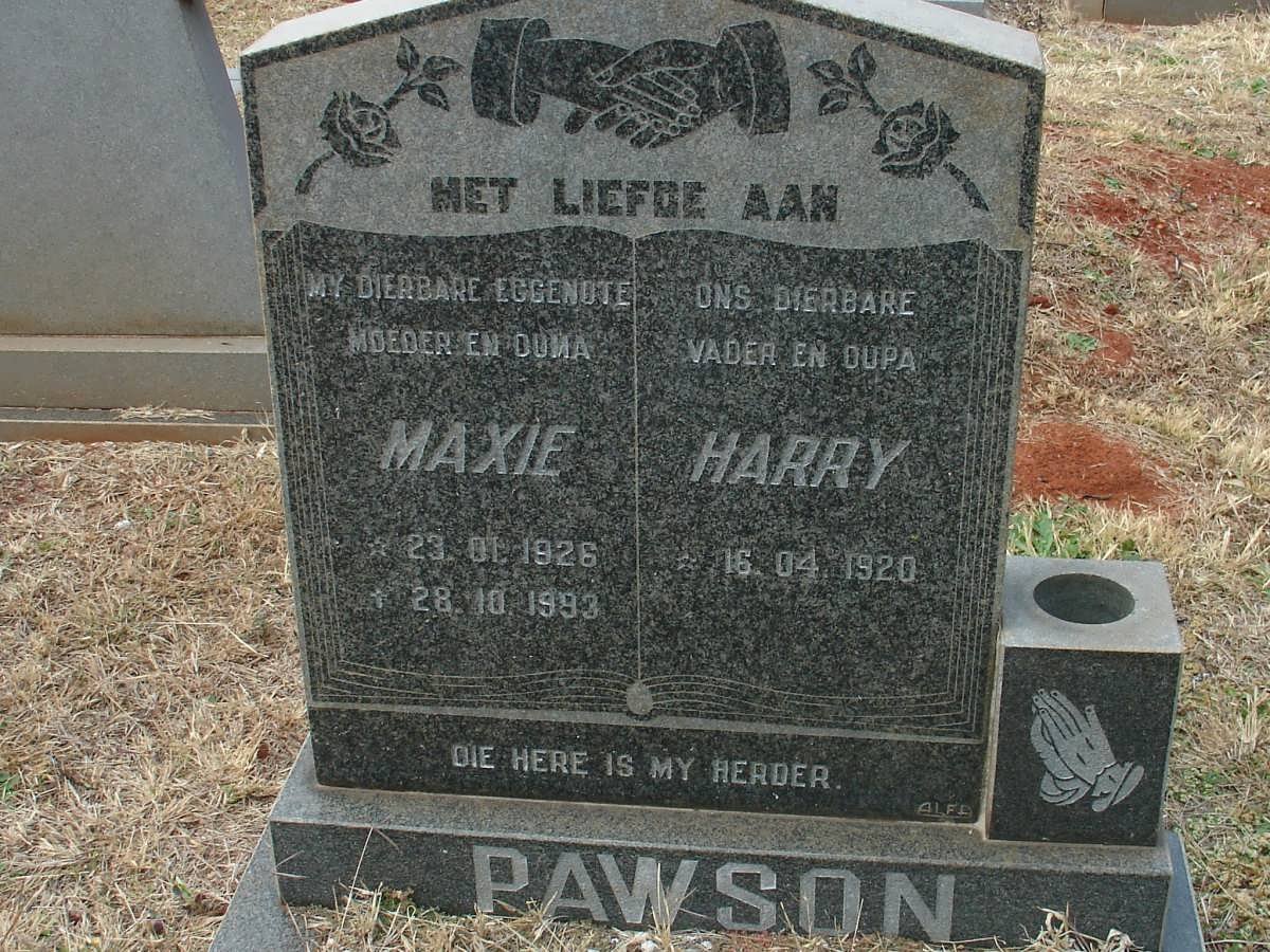 PAWSON Harry 1920- &amp; Maxie 1926-1993