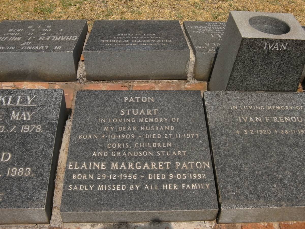 PATON Stuart 1909-1977 :: PATON Elaine Margaret 1956-1992