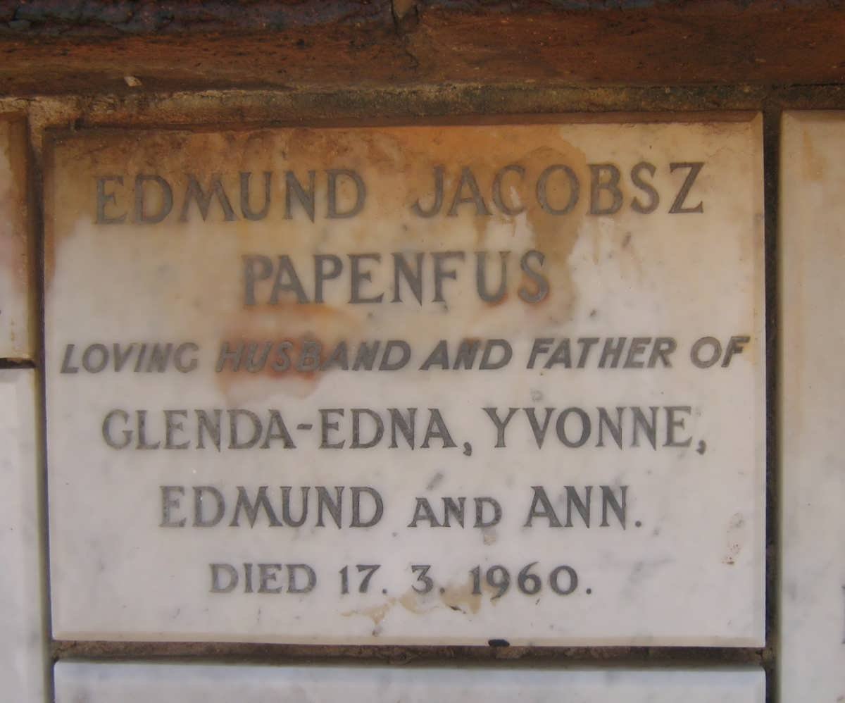 PAPENFUS Edmund Jacobsz -1960