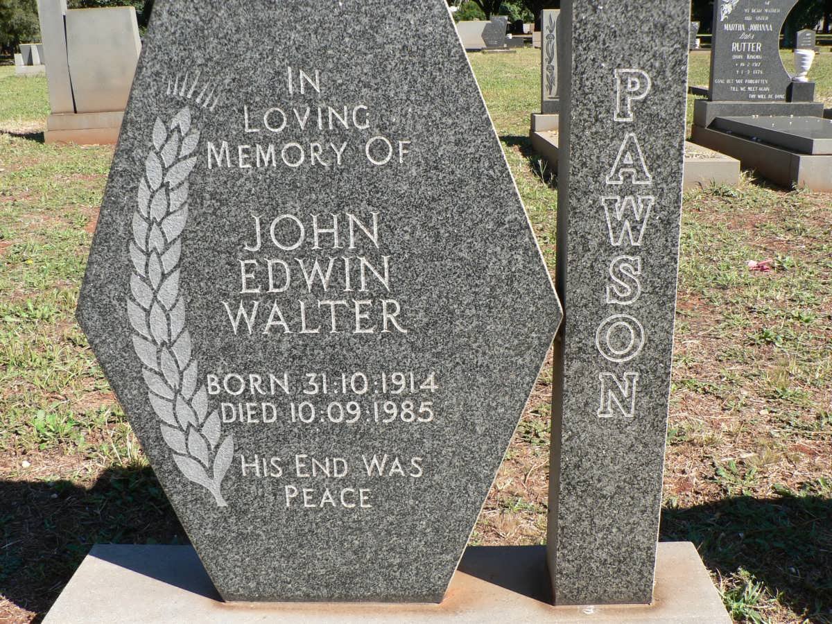 PAWSON John Edwin Walter 1914-1985