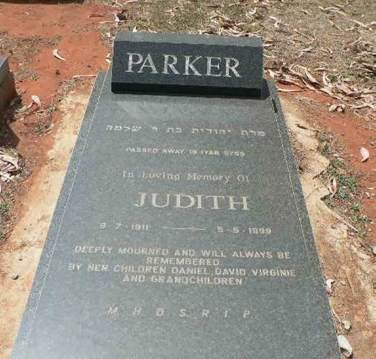 PARKER Judith 1911-1999