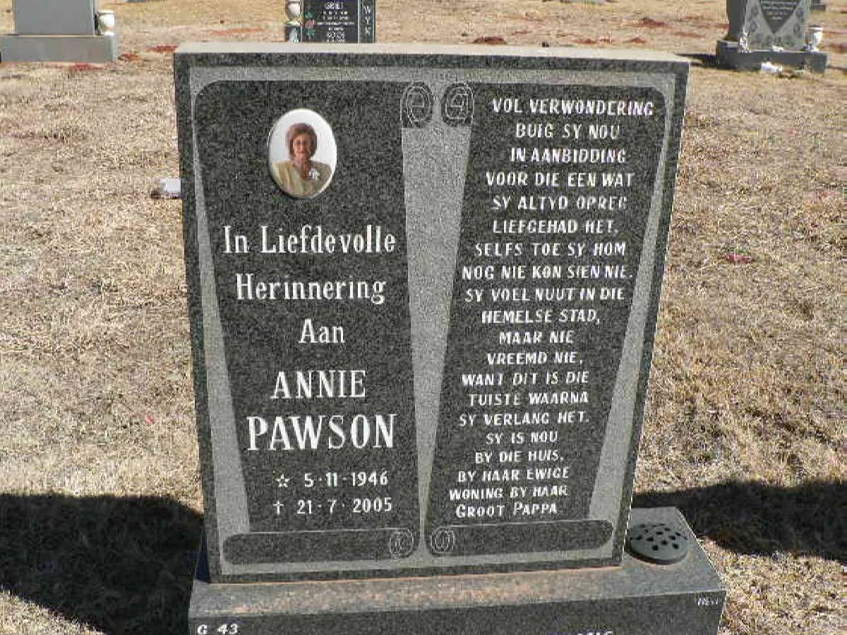 PAWSON Annie 1946-2005