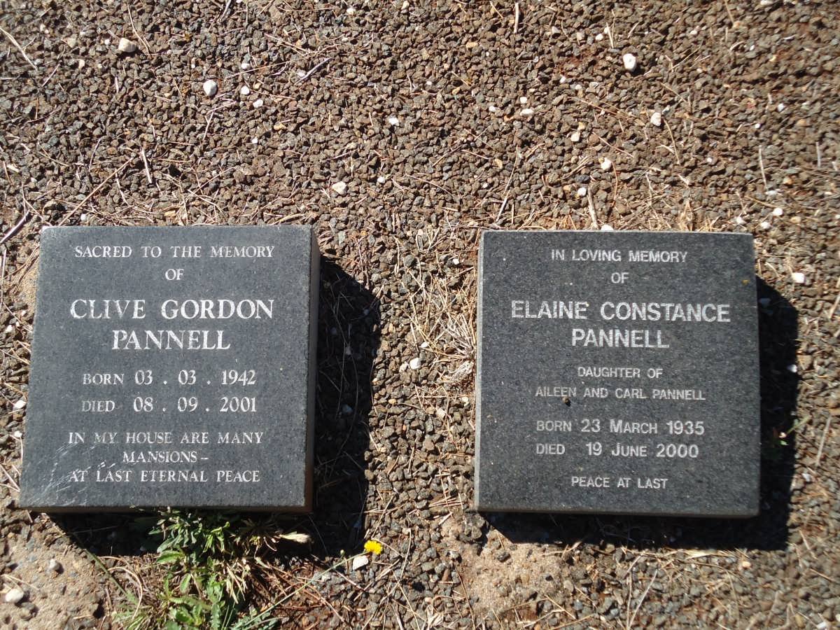 PANNELL Clive Gordon 1942-2001 :: PANNELL Elaine Constance 1935-2000