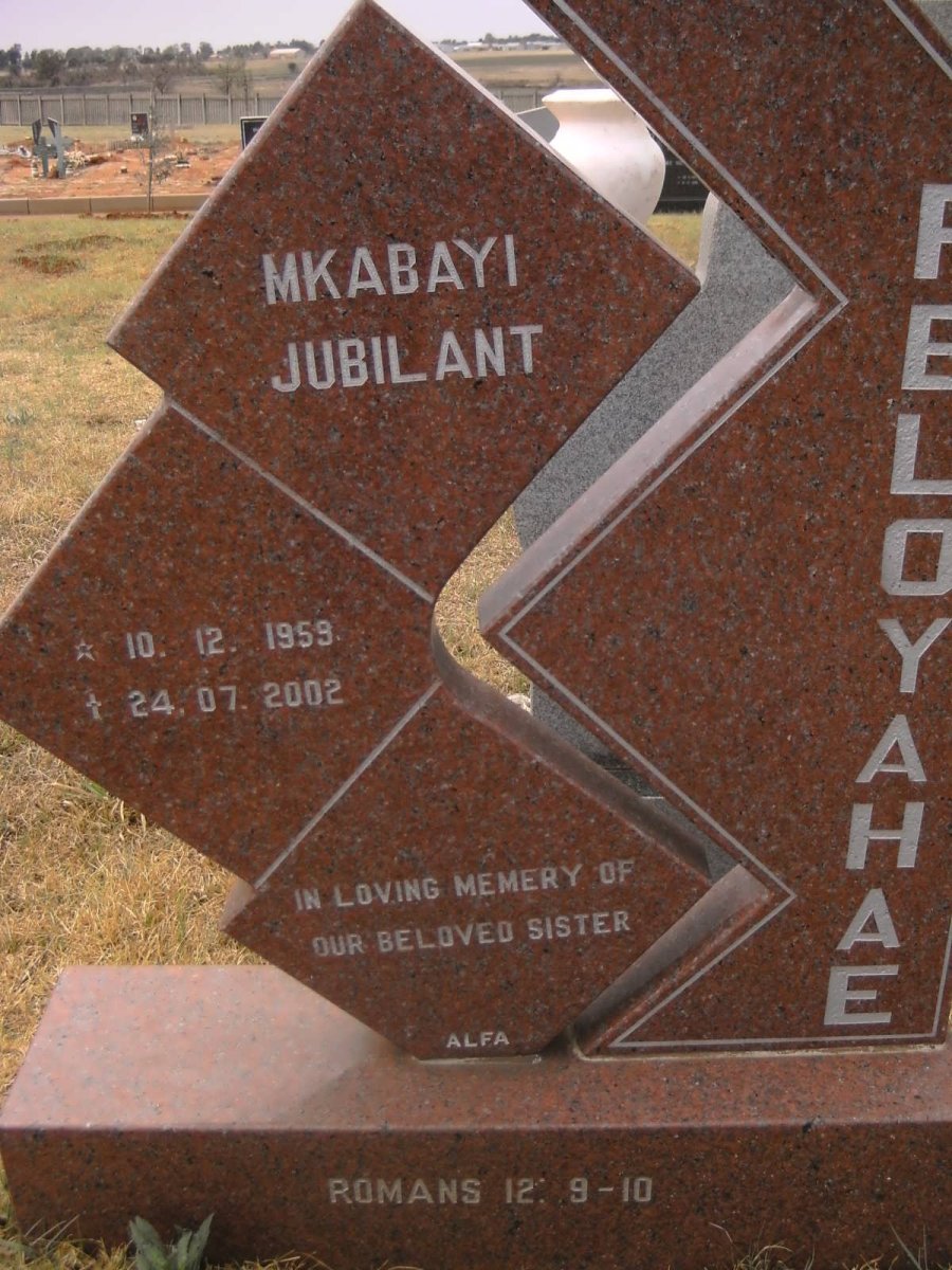 PELOYAHAE Mkabayi Jubilant 1959-2002