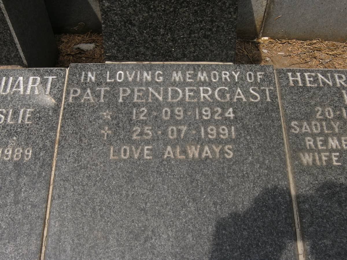 PENDERGAST Pat 1924-1991