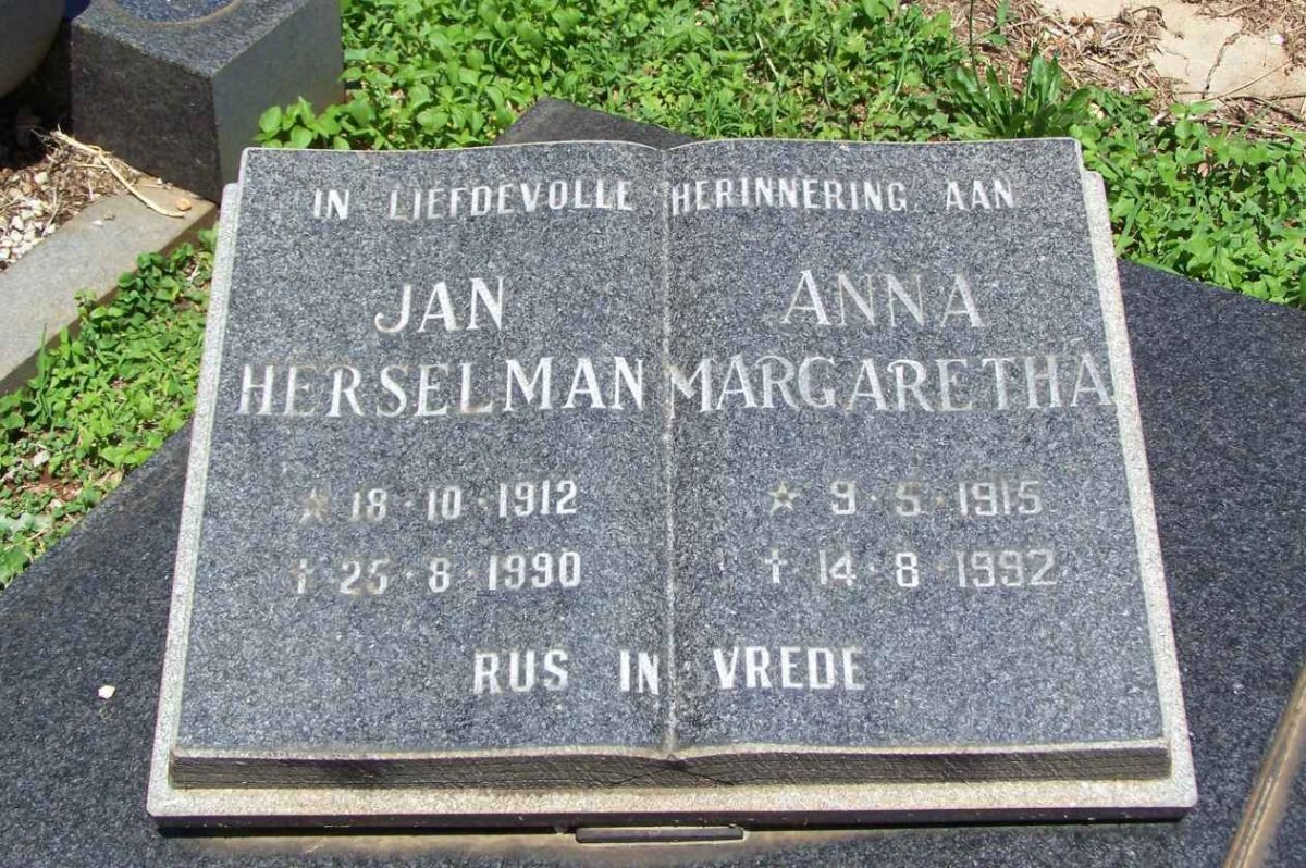 PEPLER Jan Herselman 1912-1990 &amp; Anna Margaretha 1915-1992
