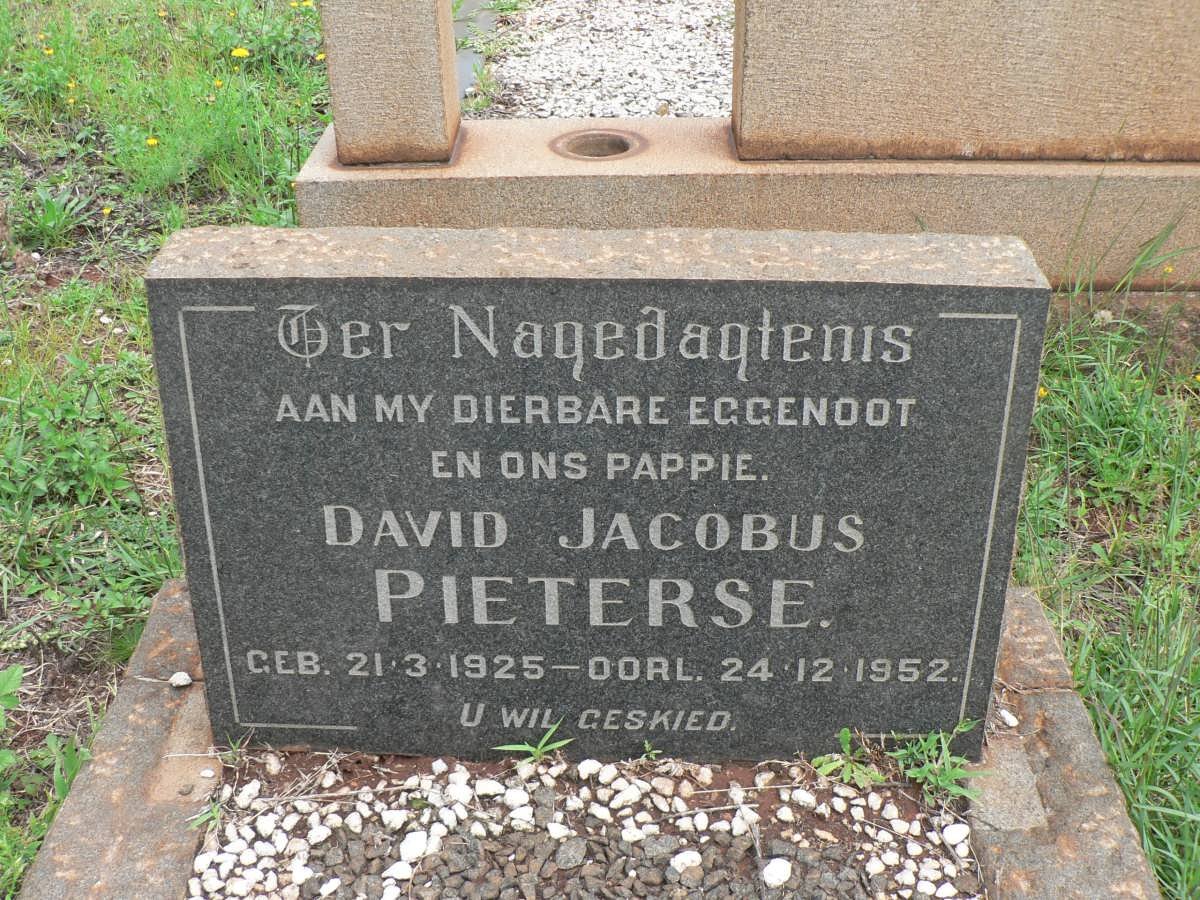 PIETERSE David Jacobus 1925-1952