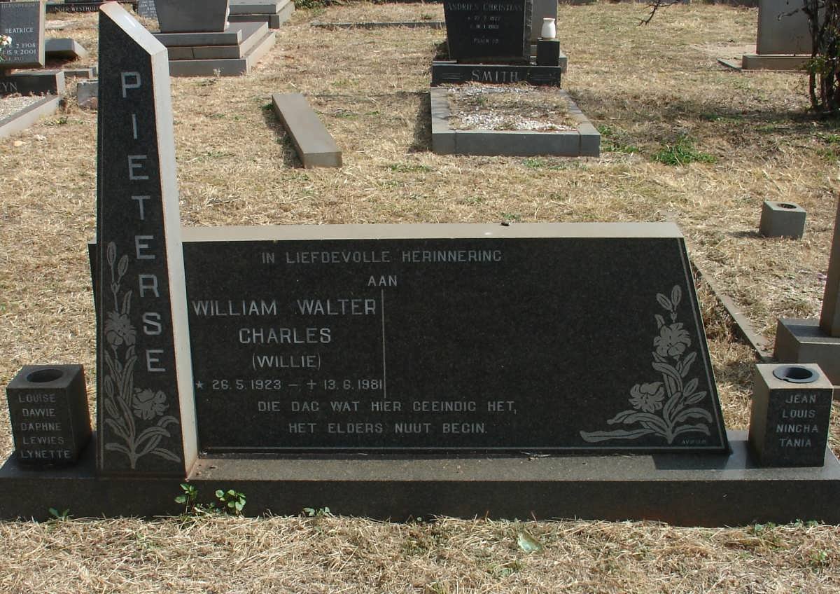 PIETERSE William Walter Charles 1923-1981