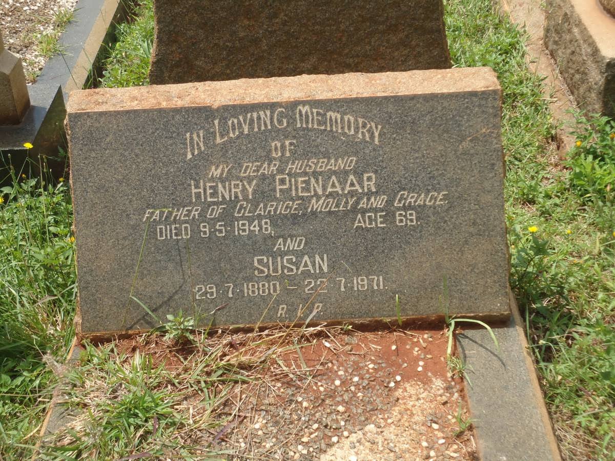 PIENAAR Henry -1948 &amp; Susan 1880-1971
