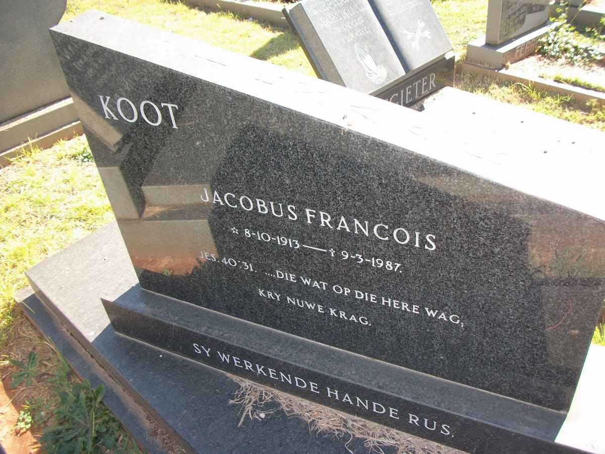 PIENAAR Jacobus Francois 1913-1987