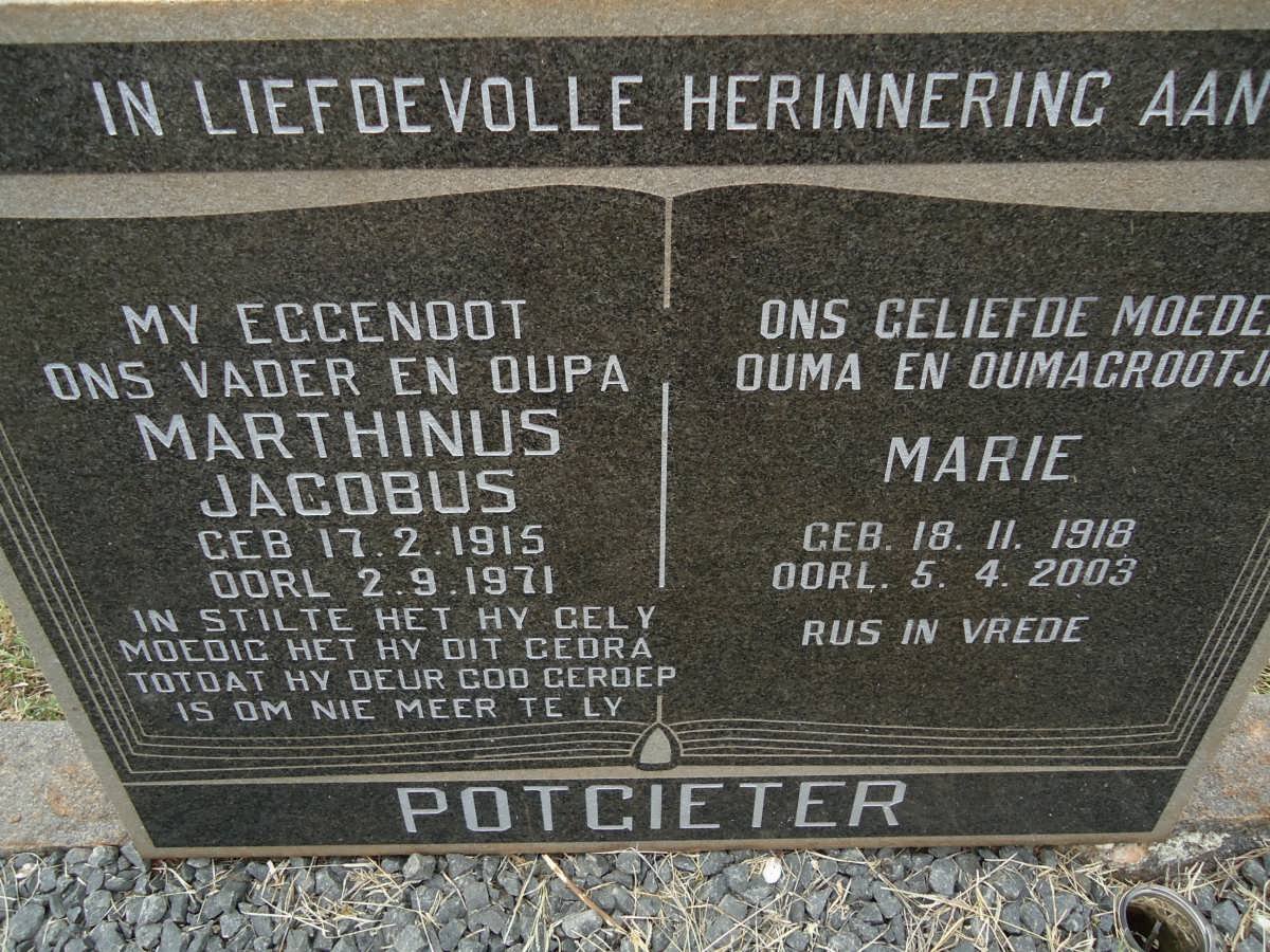 POTGIETER Marthinus Jacobus 1915-1971 &amp; Marie 1918-2003