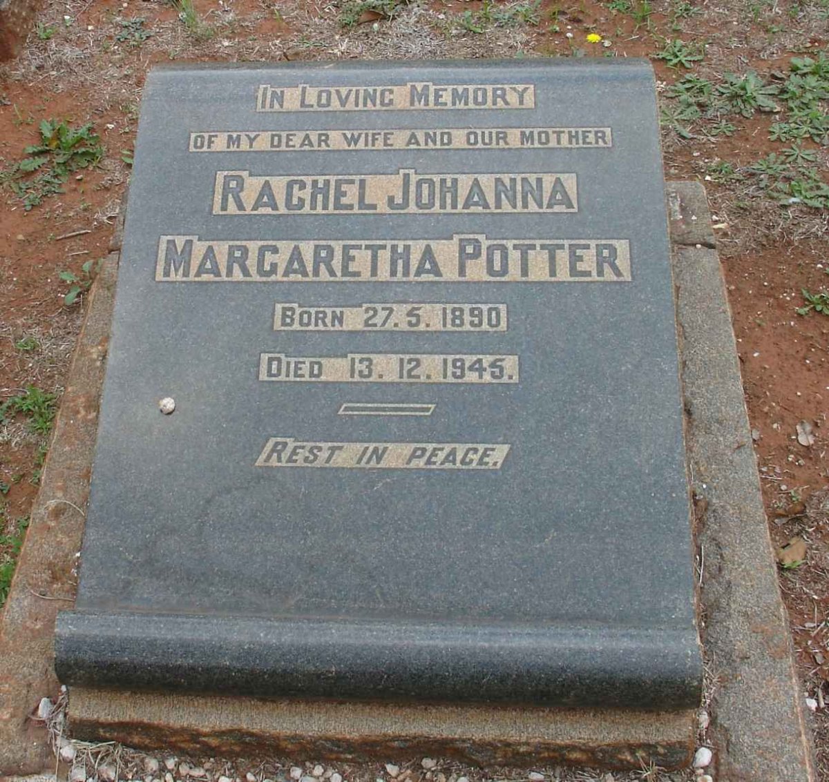 POTTER Rachel Johanna Margaretha 1890-1945