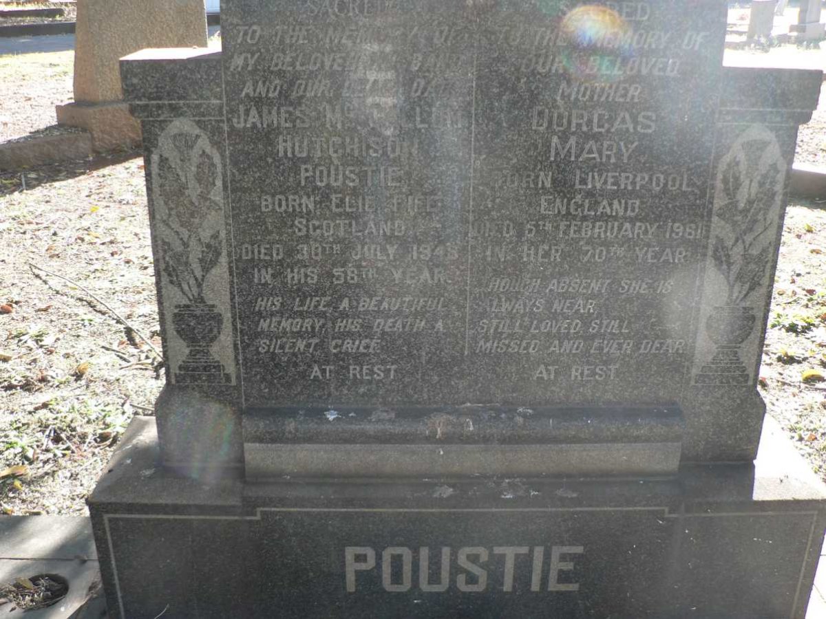 POUSTIE James McCallum Hutchison -1945 &amp; Dorcas Mary -1961