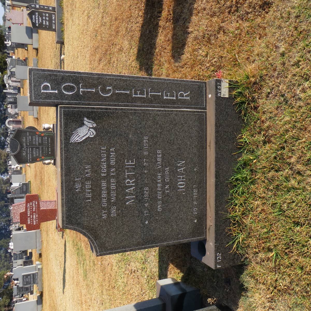 POTGIETER Johan 1927- &amp; Martie 1926-1996