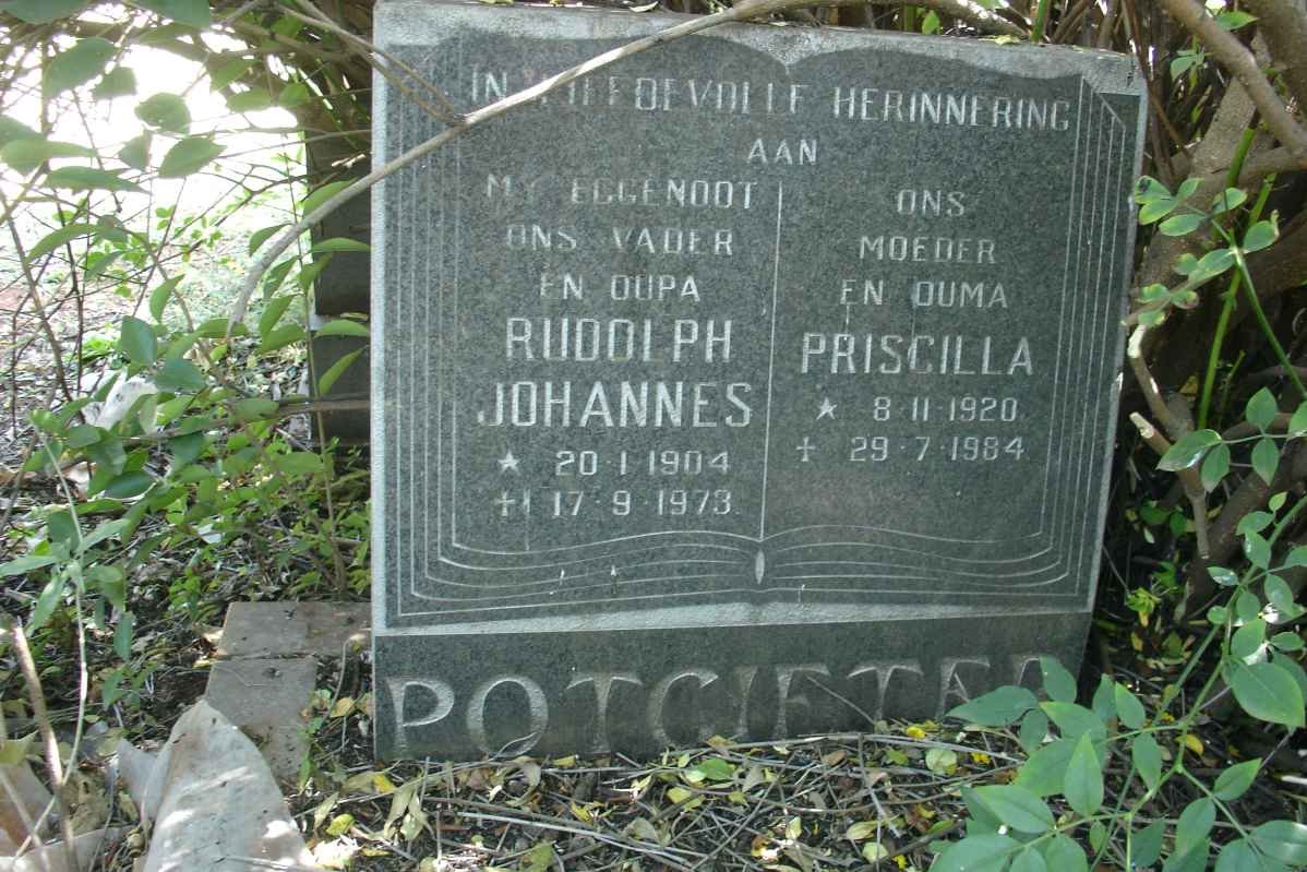 POTGIETER Rudolph Johannes 1904-1973 &amp; Priscilla 1920-1984