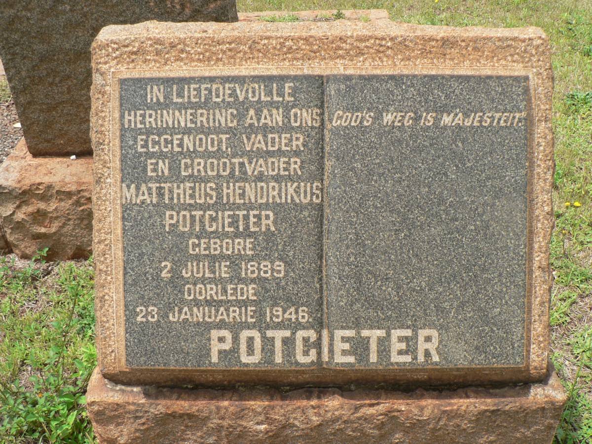 POTGIETER Mattheus Hendrikus 1889-1946