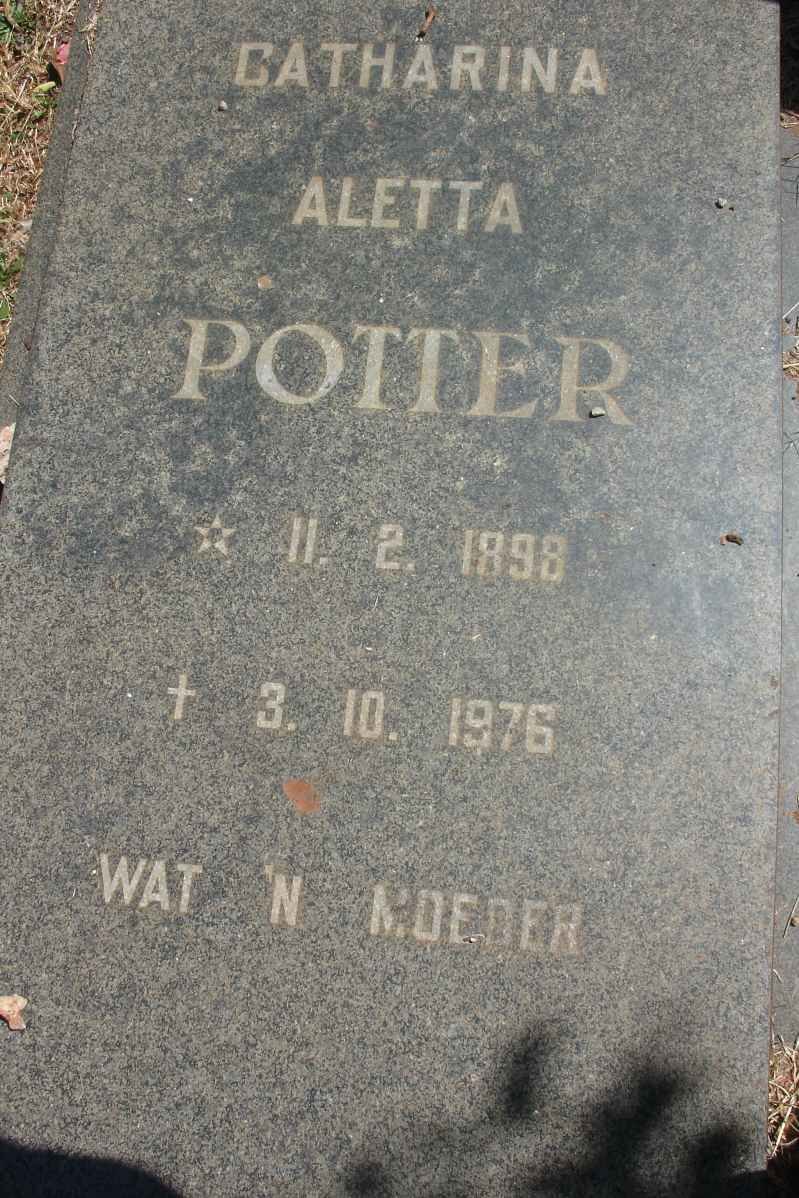 POTTER Catharina Aletta 1898-1976