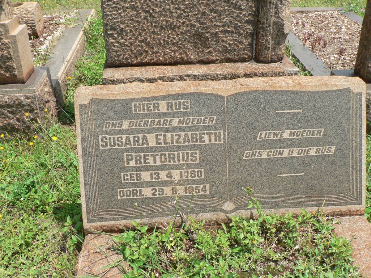 PRETORIUS Susara Elizabeth 1880-1954
