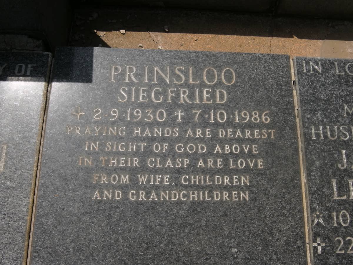 PRINSLOO Siegfried 1930-1986