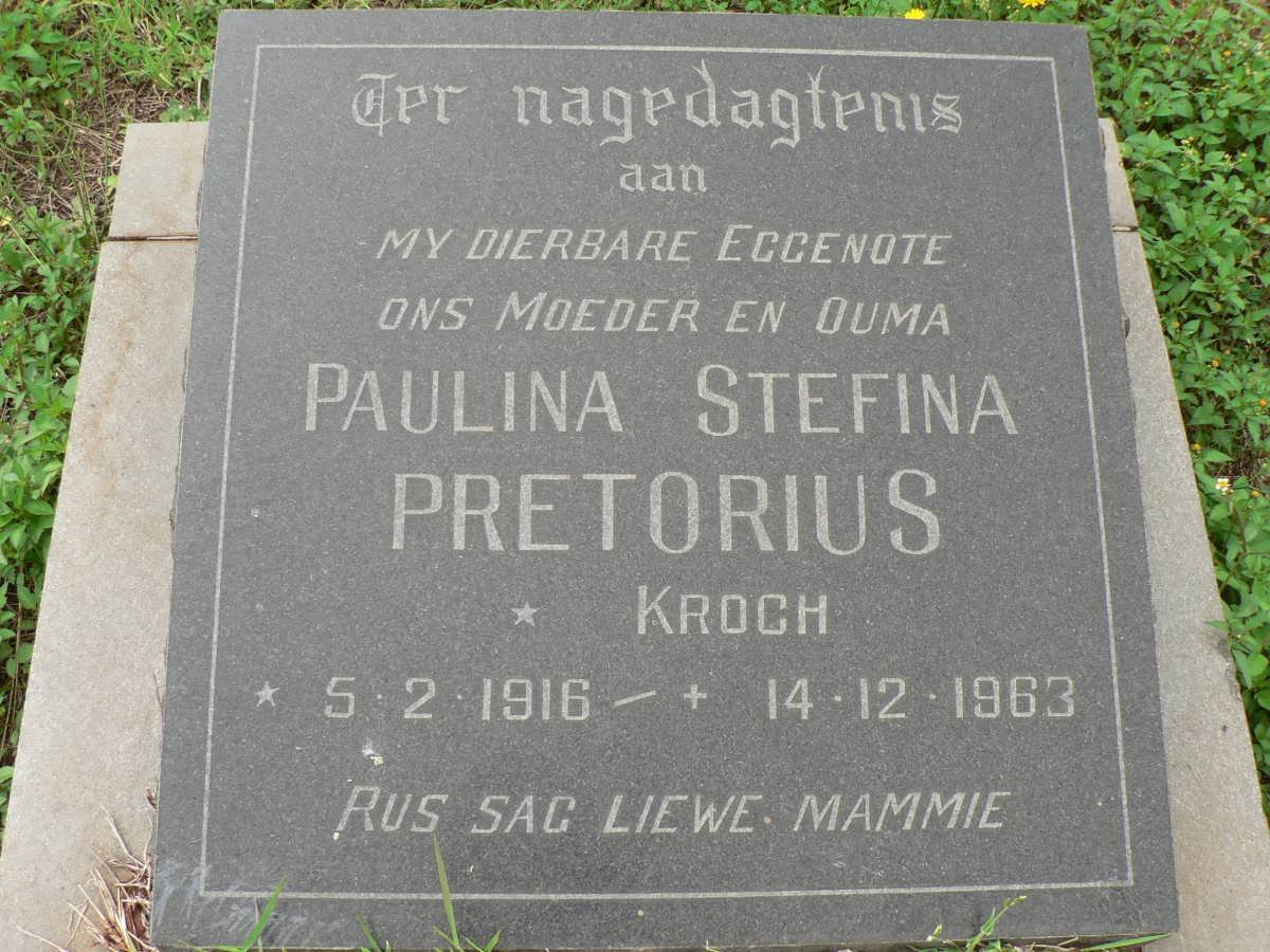 PRETORIUS Paulina Stefina nee KROGH 1916-1963