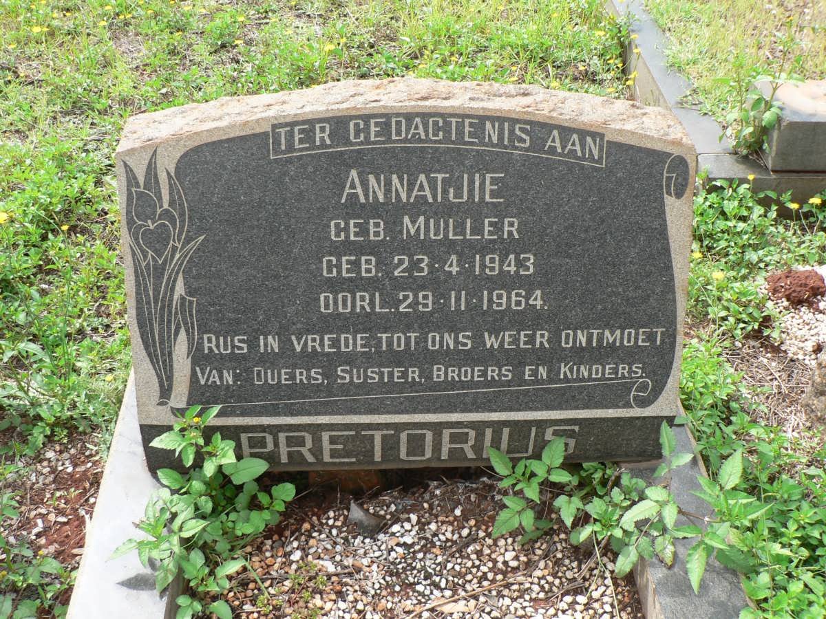 PRETORIUS Annatjie nee MULLER 1943-1964