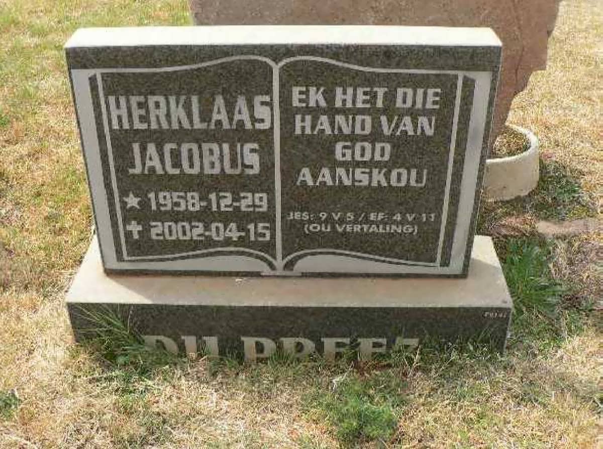 PREEZ Herklaas Jacobus, du 1958-2002