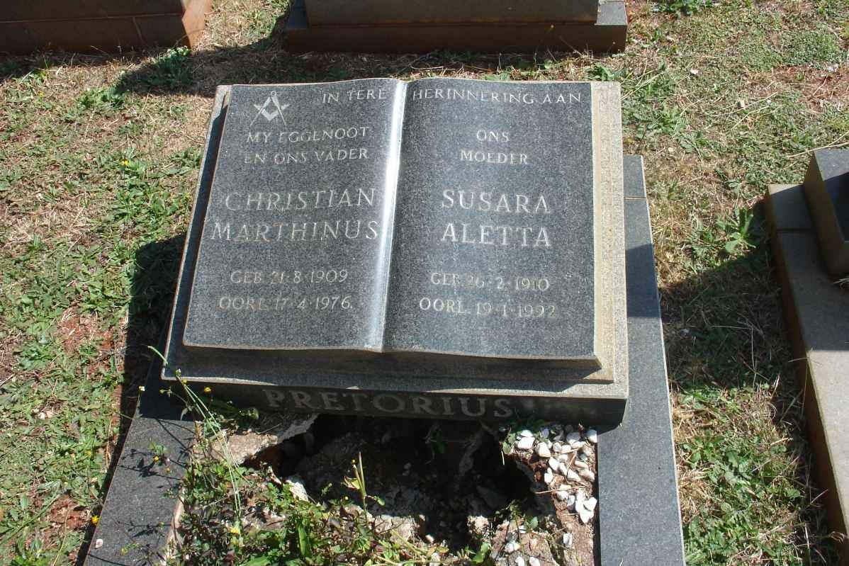 PRETORIUS Christian Marthinus 1909-1976 &amp; Susara Aletta 1910-1992