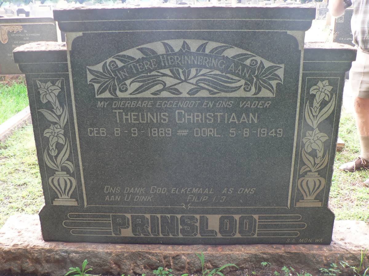 PRINSLOO Theunis Christiaan 1889-1949