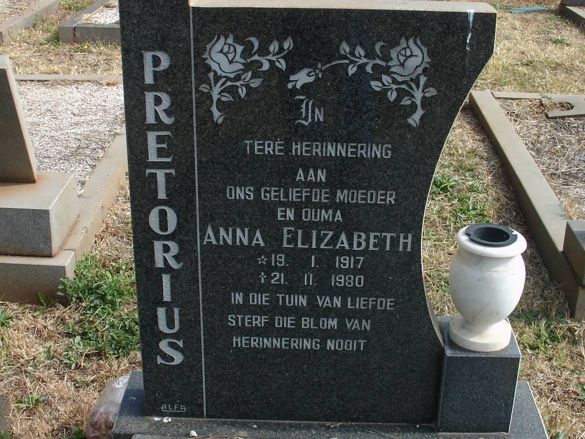 PRETORIUS Anna Elizabeth 1917-1980