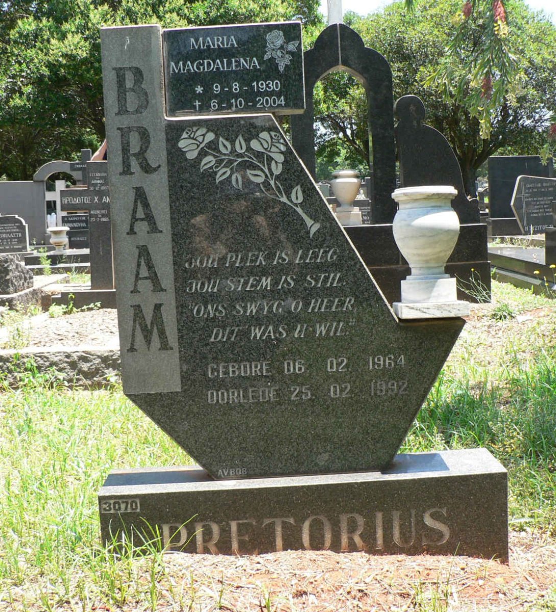 PRETORIUS Braam 1964-1992 :: PRETORIUS Maria Magdalena 1930-2004