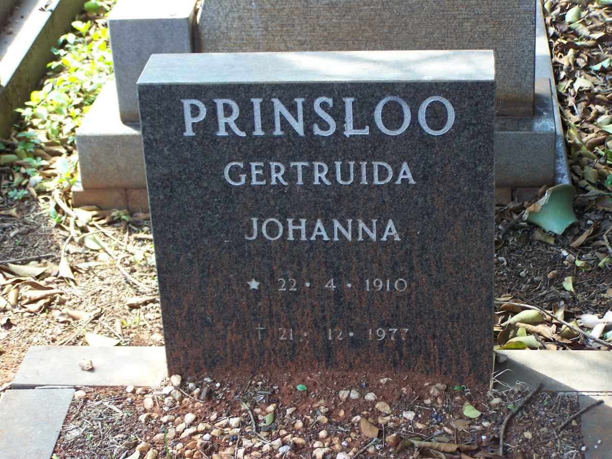 PRINSLOO Gertruida Johanna 1910-1977
