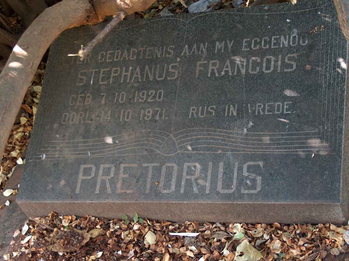 PRETORIUS Stephanus Francois 1920-1971