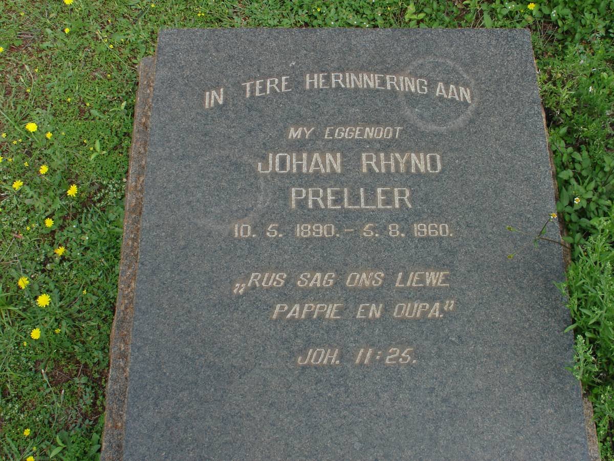 PRELLER Johan Rhyno 1890-1960