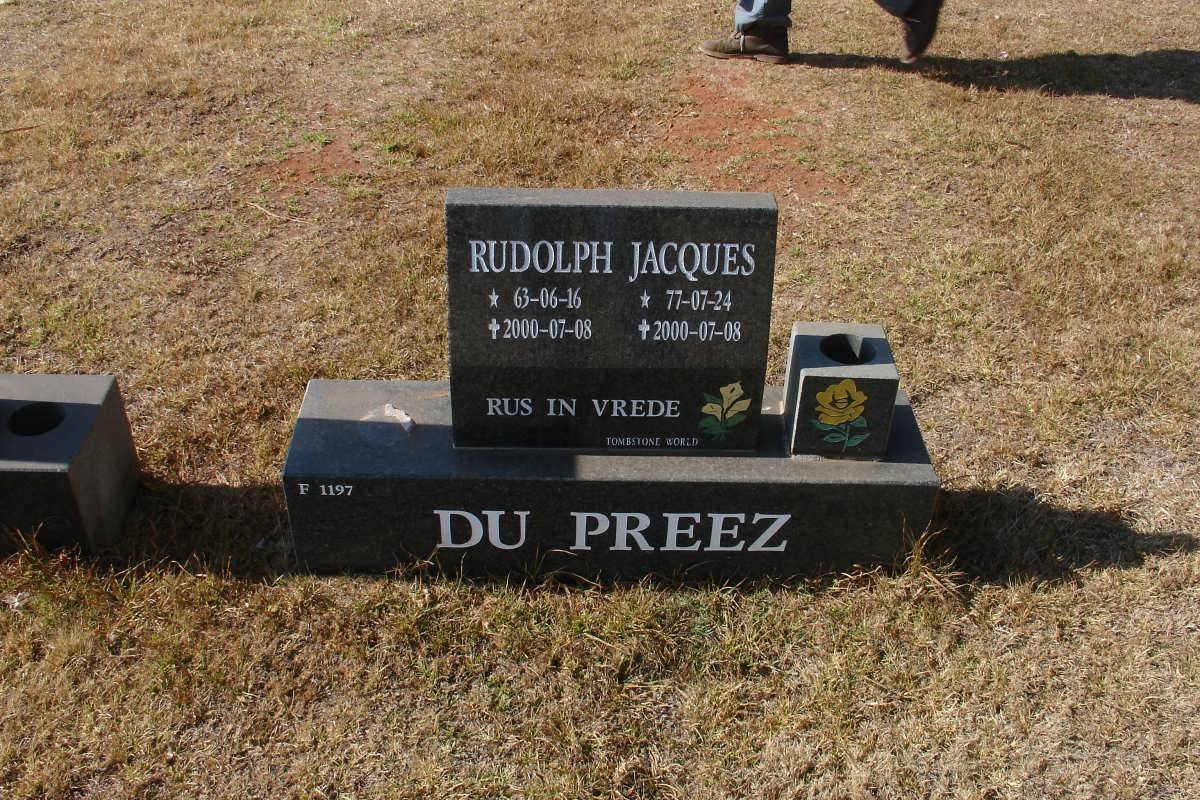 PREEZ Rudolph, du 1963-2000 :: DU PREEZ Jacques 1977-2000