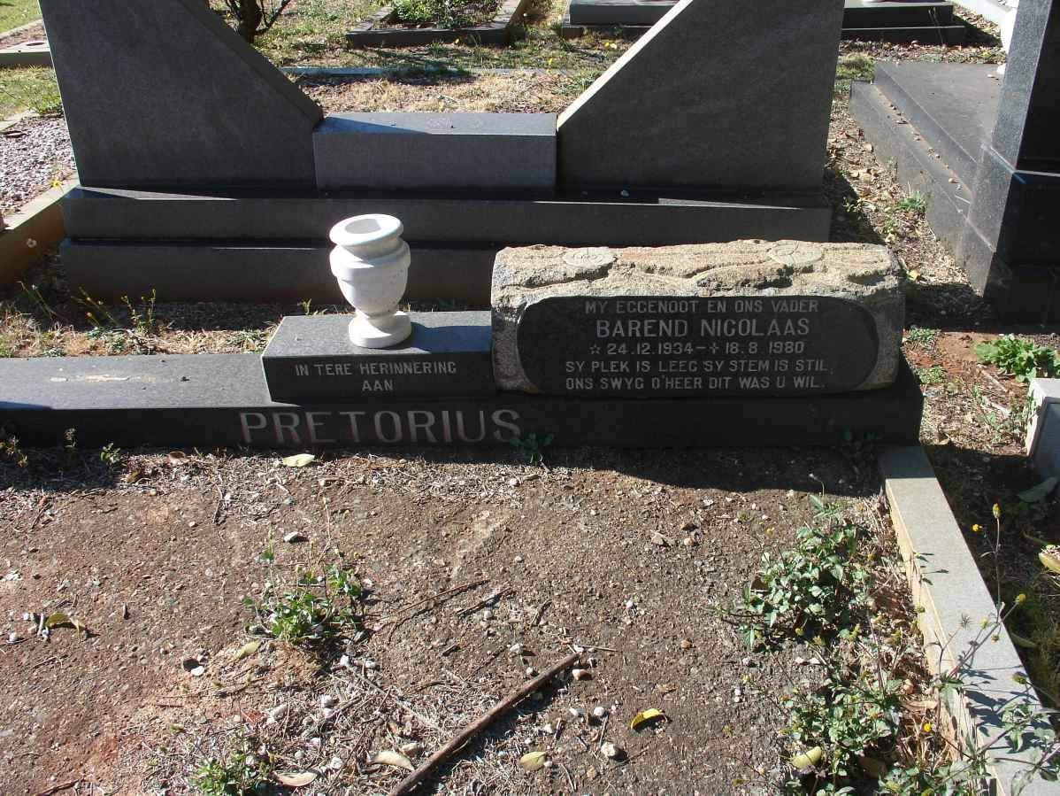 PRETORIUS Barend Nicolaas 1934-1980