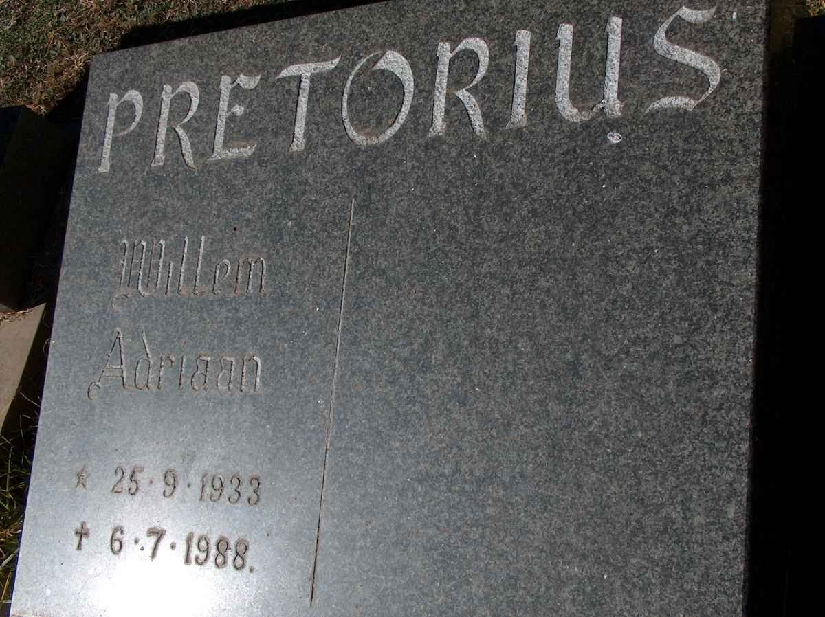 PRETORIUS Willem Adriaan 1933-1988