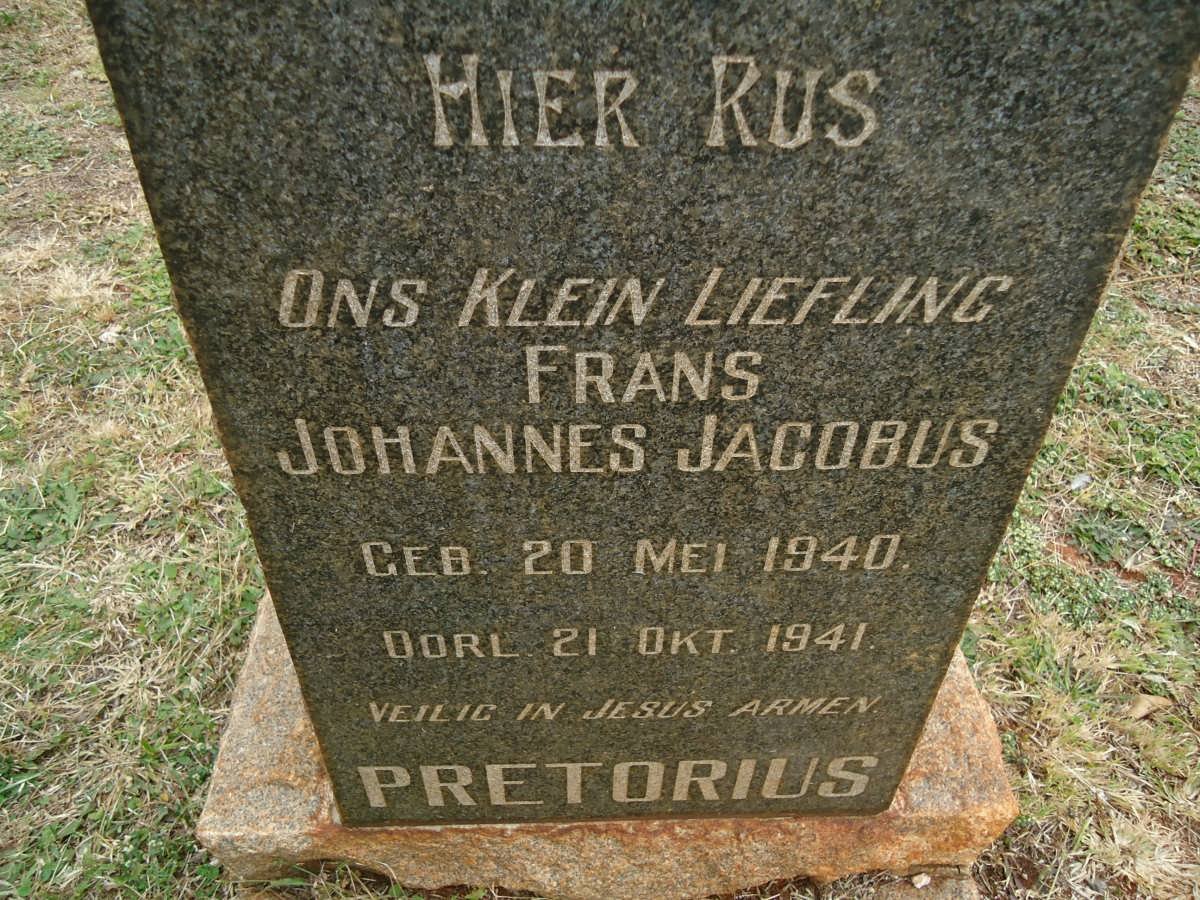 PRETORIUS Frans Johannes Jacobus 1940-1941