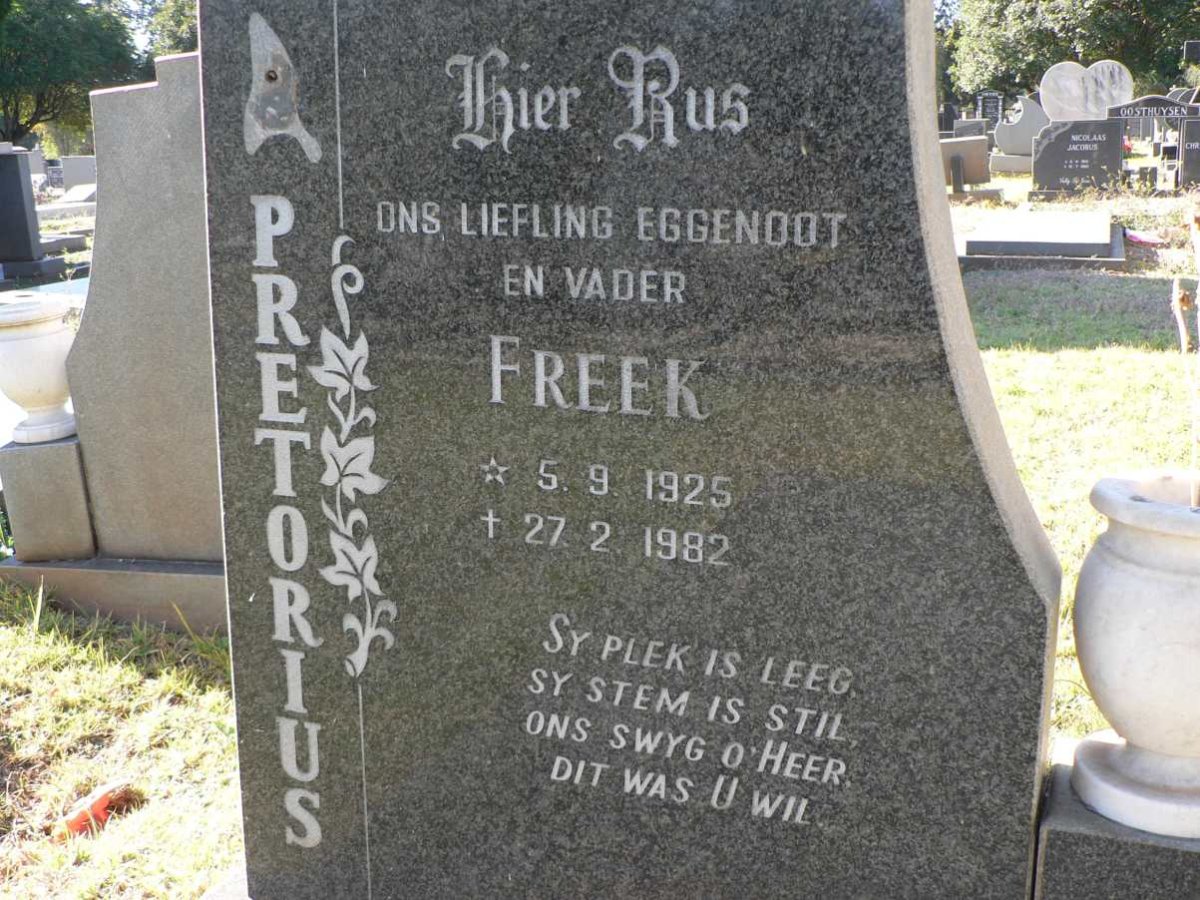PRETORIUS Freek 1925-1982