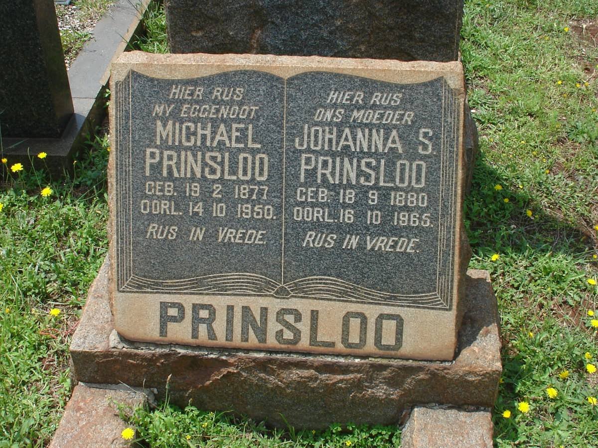 PRINSLOO Michael 1877-1950 &amp; Johanna S. 1880-1965