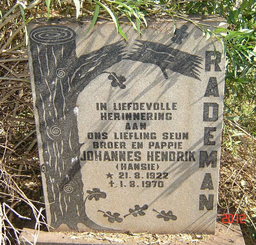 RADEMAN Johannes Hendrik 1922-1970