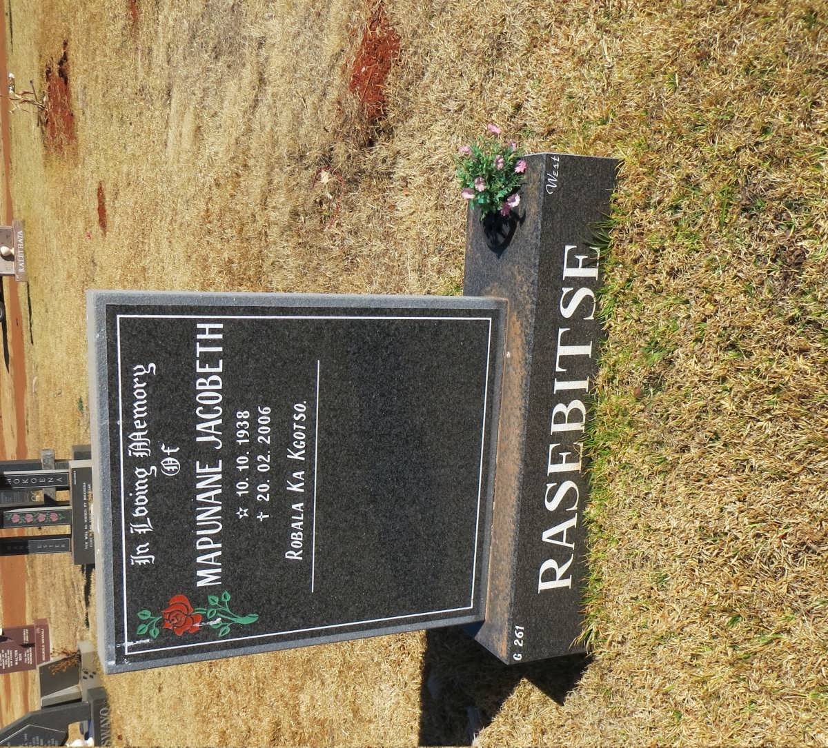 RASEBITSE Mapunane Jacobeth 1938-2006