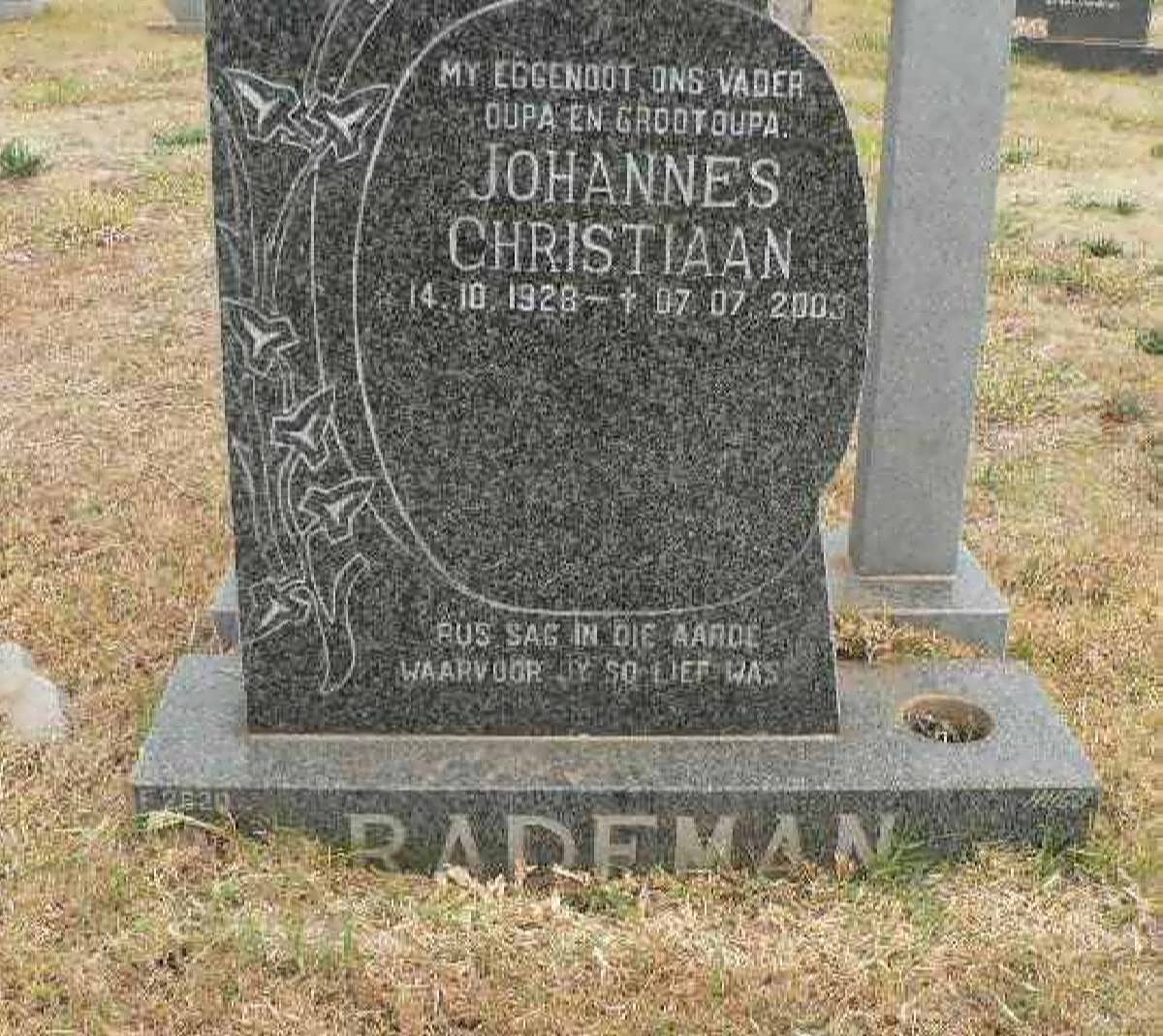 RADEMAN Johannes Christiaan 1928-2003